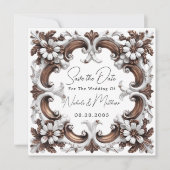 Eleganter barocker Rokoko Stil Save The Date (Vorderseite)