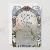 Eleganter Barockgarten 90. Geburtstagsparty Einladung (Vorderseite)