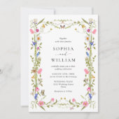 Eleganter Barockgarten Hochzeit der Blumen Einladung (Vorderseite)