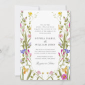 Eleganter Barockgarten Hochzeit der Blumen Einladung (Vorderseite)