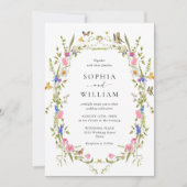 Eleganter Barockgarten Hochzeit der Blumen Einladung (Vorderseite)