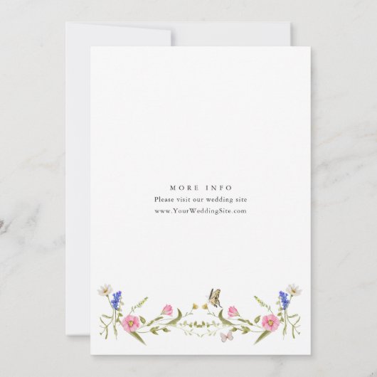 Eleganter Barockgarten Hochzeit der Blumen Einladung (Rückseite)