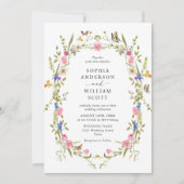 Eleganter Barockgarten Hochzeit der Blumen Einladung (Vorderseite)