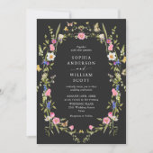 Eleganter Barockgarten Hochzeit der Blumen Einladung (Vorderseite)