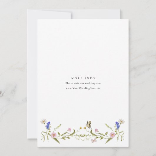 Eleganter Barockgarten Hochzeit der Blumen Einladung (Rückseite)