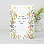Eleganter Barockgarten Hochzeit der Blumen Einladung (Stehend Vorderseite)