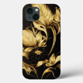 Eleganter Barockklassefall Schwarz & Gold Case-Mate iPhone Hülle (Rückseite)
