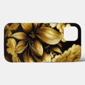 Eleganter Barockklassefall Schwarz & Gold Case-Mate iPhone Hülle (Rückseite (Horizontal))