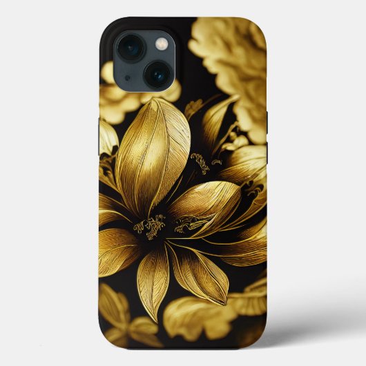 Eleganter Barockklassefall Schwarz & Gold Case-Mate iPhone Hülle (Rückseite)