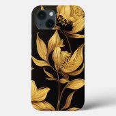 Eleganter Barockklassefall Schwarz & Gold Case-Mate iPhone Hülle (Rückseite)