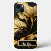 Eleganter Barockklassefall Schwarz & Gold Case-Mate iPhone Hülle (Rückseite)