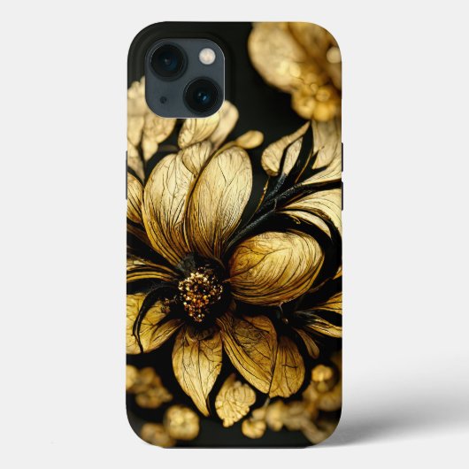 Eleganter Barockklassefall Schwarz & Gold Case-Mate iPhone Hülle (Rückseite)