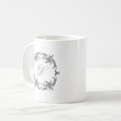 Eleganter Barockrahmen mit dem Monogramm-Initial Kaffeetasse (Vorderseite Links)