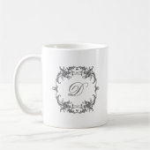 Eleganter Barockrahmen mit dem Monogramm-Initial Kaffeetasse (Links)