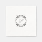 Eleganter Barockrahmen mit dem Monogramm-Initial Serviette (Vorderseite)