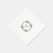 Eleganter Barockrahmen mit dem Monogramm-Initial Serviette (Ecke)