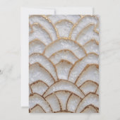 Eleganter Barockstil Weiße goldene Paare Dusche Einladung (Rückseite)