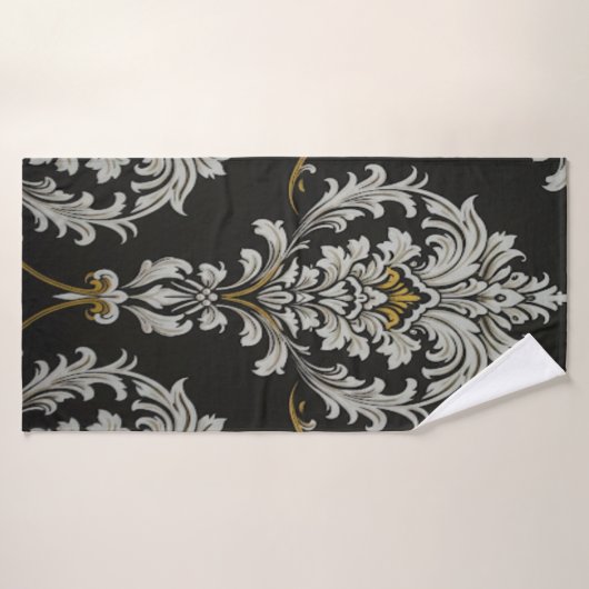 Eleganter Baroque Damask Badehandtuch (Badehandtuch)