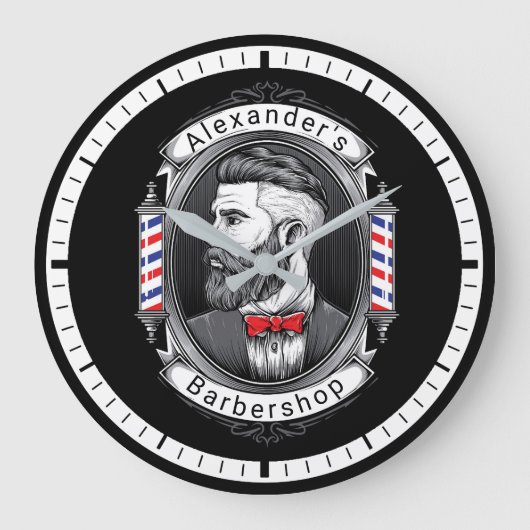 Eleganter Barting Man Thin Frame Große Wanduhr (Vorderseite)