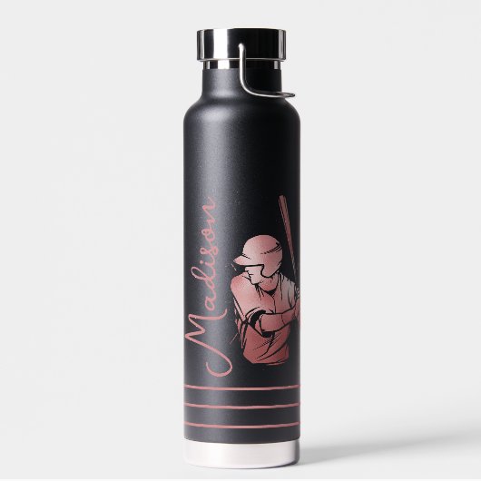 Eleganter Baseball-Personalisierter Skriptname Trinkflasche (Links)