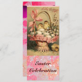 ELEGANTER BASKET,KIKEN,BLUME UND OSTEREIER EINLADUNG (Vorne/Hinten)