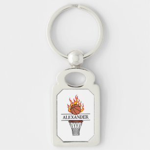 Eleganter Basketball mit personalisiertem Namen Schlüsselanhänger