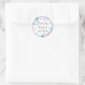 Eleganter Bauernhof Wasserfarbener Blütenboden Blu Runder Aufkleber (Tasche)