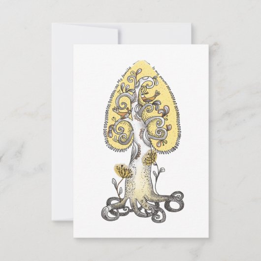 eleganter Baum Dankeskarte (Vorderseite)