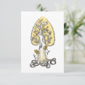 eleganter Baum Dankeskarte (Stehend Vorderseite)