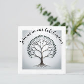 Eleganter Baum der Party Einladung (Stehend Vorderseite)