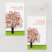 Eleganter Baum des Herzens - Einfach und Natur Visitenkarte (Vorne/Hinten)