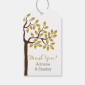 Eleganter Baum mit Goldfolie Blätter Moderne Hochz Geschenkanhänger (Rückseite)