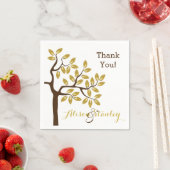 Eleganter Baum mit Goldfolie Blätter Moderne Hochz Serviette (Beispiel)