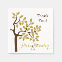 Eleganter Baum mit Goldfolie Blätter Moderne Hochz