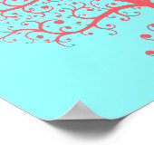 Eleganter Baum Retro Rosa Pastel Poster (Ecke)