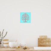 Eleganter Baum Retro Rosa Pastel Poster (Küche)