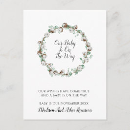 Eleganter Baumwoll-Rahmen Ankündigungspostkarte