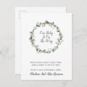 Eleganter Baumwoll-Rahmen Ankündigungspostkarte (Vorne/Hinten)