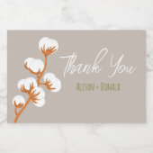 Eleganter Baumwollzweig "Danke", kundenspezifisch Schaumweinetikett (Einzelnes Label)