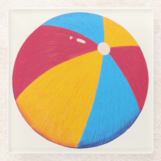 Eleganter Beach Ball Glass Untersetzer (Vorderseite)