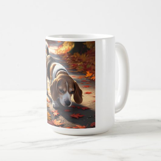 Eleganter Beagle Kaffee Tasse (VorderseiteRechts)