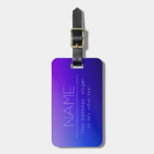 Eleganter bearbeitbarer Text und moderne Lila Farb Gepäckanhänger (Vorderseite vertikal)