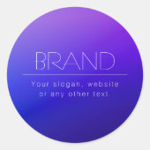 Eleganter bearbeitbarer Text und moderne Lila Farb Runder Aufkleber (Vorderseite)