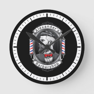Eleganter Bearded Man Runde Wanduhr