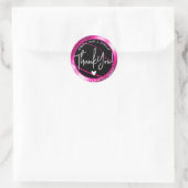 Eleganter Beauty Favor Labels Stilvoller Pink-Glit Runder Aufkleber (Tasche)