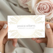 Eleganter Beauty Gold Sunburst Kosmetologe, Salon Visitenkarte