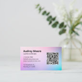 Eleganter Beauty Salon Lashes Brows Logo QR Code Visitenkarte (Stehend Vorderseite)