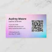 Eleganter Beauty Salon Lashes Brows Logo QR Code Visitenkarte (Vorderseite)