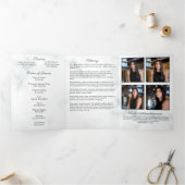 Eleganter Beerdigungsservice aus schwarzem und wei Dreifach-gefaltete Programmkarte (Innenseite)