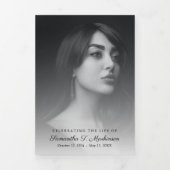 Eleganter Beerdigungsservice aus schwarzem und wei Dreifach-gefaltete Programmkarte (Cover)